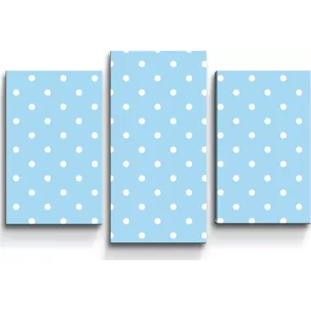 Obraz Sablio Obraz - 3-dílný Bílé tečky na modré - 75x50 cm