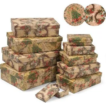 ARGUS Dárková krabice vánoční natur kraft 26,4x17,6x7,3cm 25401184