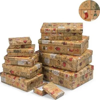 ARGUS Dárková krabice vánoční natur kraft 24,5x16,5x6,6cm 25391185