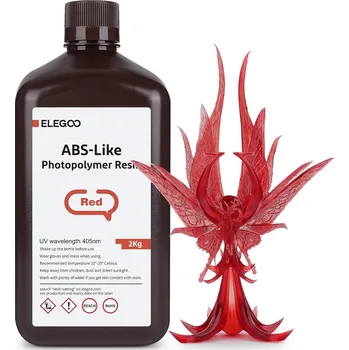 Příslušenství k 3D tiskárně ELEGOO ABS-like Resin 2KG, Red, doprava ZDARMA!