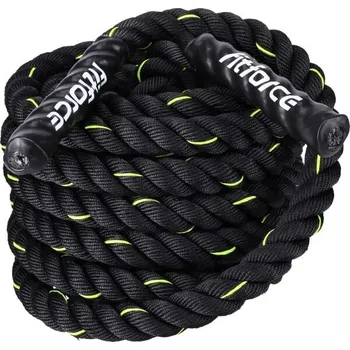 Posilovací lano Fitforce BR 15M/38MM UNI Černá, Bílá