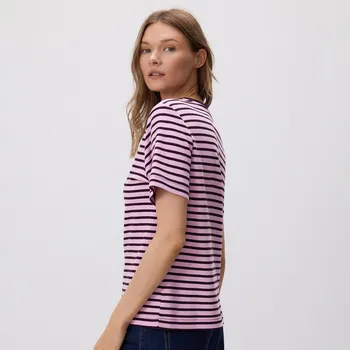 Dámské tričko Reserved - Tričko z&nbsp;mercerované bavlny - tmavě fialová - 2292T-49X - 2292T-49X-XL