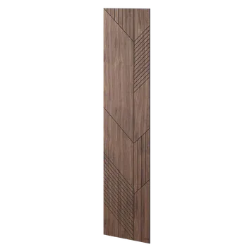 Obklad Lamele 3D Velkoformátový lamelový panel HELSINKI - DÝHA Z AMERICKÉHO OŘECHU, 600 x 2750 mm, ČERNÝ MDF PANEL