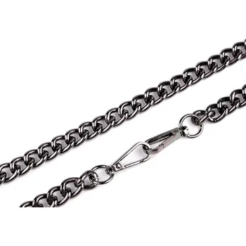 Řetízek na kabelky s karabinou délka 120 cm, barva 3 (12 mm) nikl černý