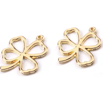 Přívěsek Přívěsek čtyřlístek 20x24 mm, malé, 2 zlatá sv.