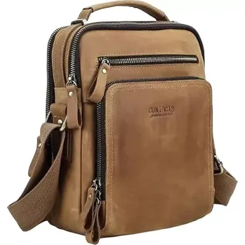 Contacts® kožená taška přes rameno Gerard Camel