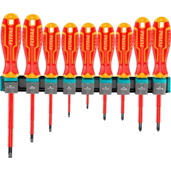 Šroubovák TOTAL Šroubováky elektrikářské 1000V, VDE, sada 9ks, industrial