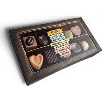 Bonboniéra Sablio Pralinky Pravidla naší rodiny - 10 ks pralinek