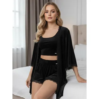 Dámský pyžamový set JANNYS VSB22 black , VELIKOST XXS/XS