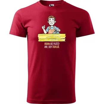 Sablio Tričko s potiskem pro truhláře Hrdina bez pláště? Ano, jsem truhlář - červené 2XL