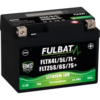 Motobaterie FULBAT LiFePO4& YTX4L-BS, YTX5L-BS, YTZ5S-BS& 3AH 180A