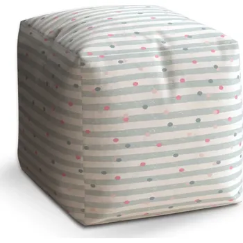 Taburet Sablio Taburet Cube Tečky a pruhy: 40x40x40 cm