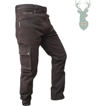 lovecké kalhoty Kožené kalhoty hnědé Grizly čísla: 50