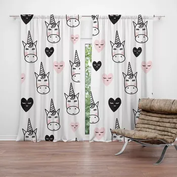 Závěs Sablio Závěs Hlava jednorožce: 2ks 140x250cm