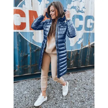 Dámský kabát Dámský dlouhý kabát LESSI DSTREET TY3353 Barva: Modrá - světle, Velikost: XXL