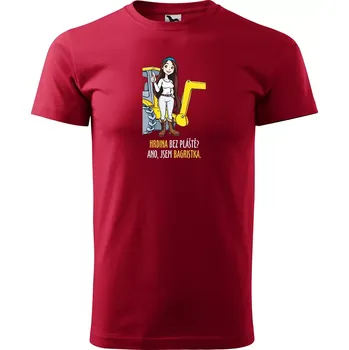 Pánské tričko Sablio Tričko s potiskem Ano, jsem bagristka - červené 5XL