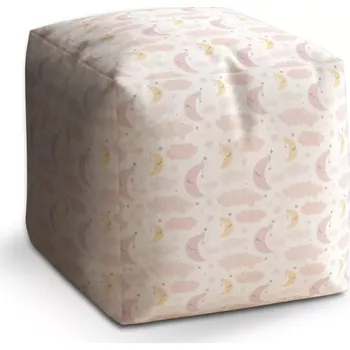 Taburet Sablio Taburet Cube Měsíčky a obláčky : 40x40x40 cm
