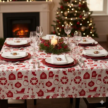 ubrus Home Elements Ubrus 140 x 120 cm červená/bílá 120x140 cm