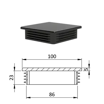 Příslušenství pro plot Krytka plastová 100 x 100 mm, černá