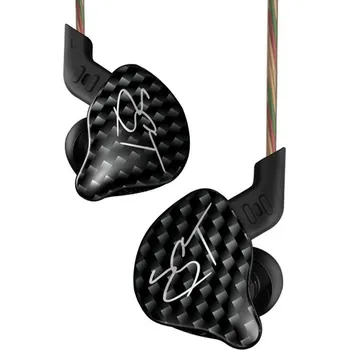 Sluchátka KZ ZST, hybridní HiFi sluchátka s mikrofonem, černo/šedá