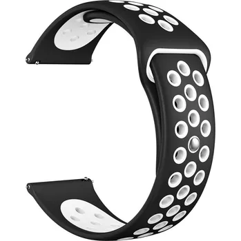 Příslušenství k chytrým hodinkám Univerzální náhradní perforovaný řemínek, 22mm, černý/bílý