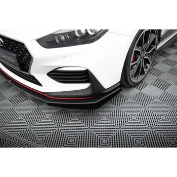 Nárazník Maxton Design rohové spoilery pod přední nárazník pro Hyundai i30 N Mk3, černý lesklý plast ABS