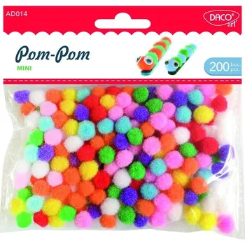 kreativní sada Daco Bambulky mini barevný mix 200 ks