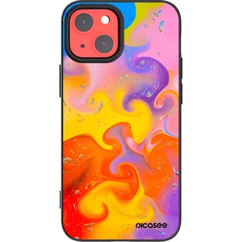 Pouzdro na mobilní telefon Picasee silikonový černý obal pro Apple iPhone 13 mini - Bubbles