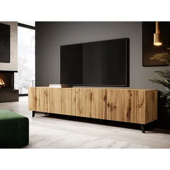 Televizní stolek Stylový televizní stolek HAER 2 - dub wotan / černý