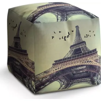 Taburet Sablio Taburet Cube Eiffelova věž 3: 40x40x40 cm