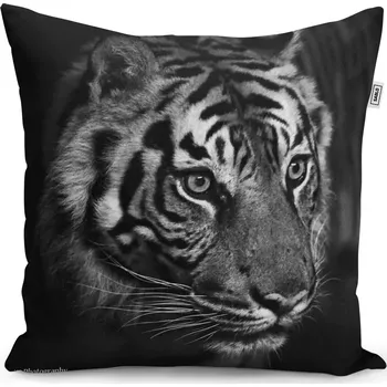Polštář Sablio Polštář Černobílý tygr - 40x40 cm