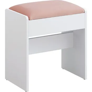 Taburet VASAGLE Velvet 45 x 45 x 28,6 cm bílý/růžový