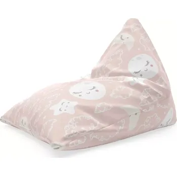 Sedací pytel Sablio Sedací vak Triangl Mráčky a měsíc: 120 x 100 x 100 cm