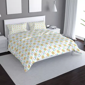 Povlečení Sablio Povlečení Barevné kytičky - 140x200 / 90x70