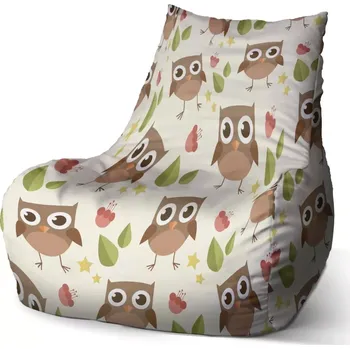 Sedací pytel Sablio Sedací vak Bean Sovy - 60 x 70 x 70 cm