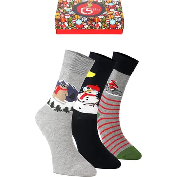 Dámské ponožky Kesi Vánoční unisex ponožky na dárek – set 3 párů mix barev Velikost: UNI