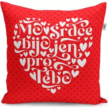 Polštář Sablio Polštář Mé srdce bije jen pro Tebe: 40x40 cm