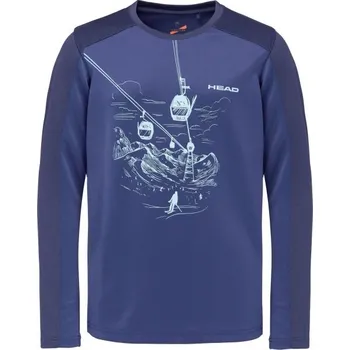 Chlapecké tričko Chlapecké triko s dlouhým rukávem Head MORIS 152/158 Tmavě modrá, Světle modrá