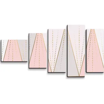 Obraz Sablio Obraz - 5-dílný Růžovošedé jehlany - 100x60 cm