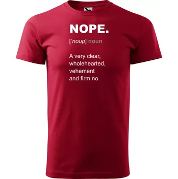 Pánské tričko Sablio Tričko s potiskem NOPE - červené 5XL
