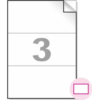 Samolepící etiketa Samolepící etikety, A4, 100ks, (210x99mm), 3ks/A4 - hranaté