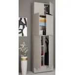 Vcm Úklidová skříňka Lona XXL s otočnými dveřmi s nástavcem a zásuvkou, šedá