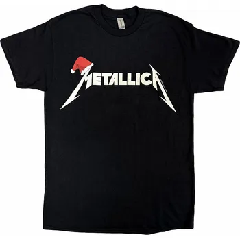 Pánská móda Metallica tričko, Santa Hat Logo V.2 Black, pánské XL