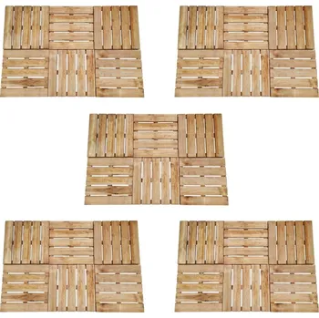 Terasové prkno ZBXL 30 ks terasové dlaždice 50 x 50 cm dřevo hnědé