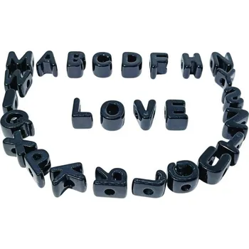 Sada akrylových korálků 20 mm písmenka A–Z s 6mm otvorem 26 ks Velké korálky pro výrobu šperků Náramky náhrdelníky dekorativní tvoření černá