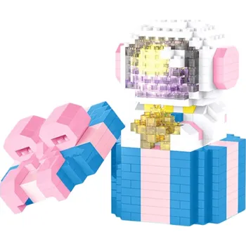 ostatní stavebnice Stavebnice astronaut 7,4 x 7,5 x 4,8 cm Astronaut na dárkové krabici s růžovou mašlí 472 dílků Detailní mini bloky Dekorační model
