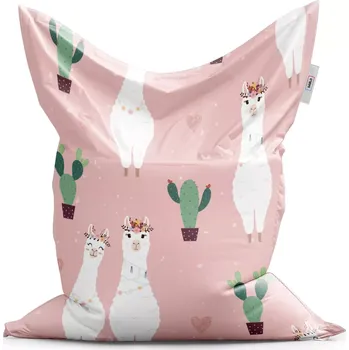 Sedací pytel Sablio Sedací vak Classic Lama a kaktusy - 150x100 cm
