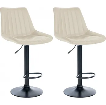 Barová židle 2 ks / set barová židle Toni syntetická kůže, černá, krémová