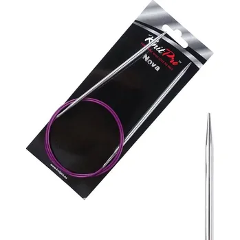 Nástroj na niť a příze Kruhové kovové jehlice Nova Metal 80 cm 3,50 mm