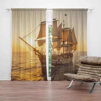 Závěs Sablio Závěs Plachetnice na klidném moři 2: 2ks 140x250cm